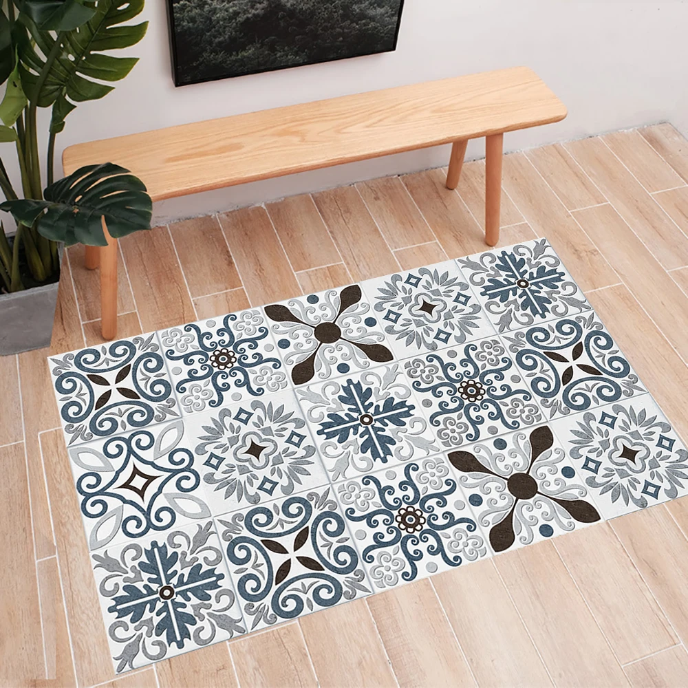 10/15/20cm Mandala Style Matte Surface Tile Sticker Peel & Stick Decoration Film For Tiles /Ground in Kitchen Wardrobe Wallpaper