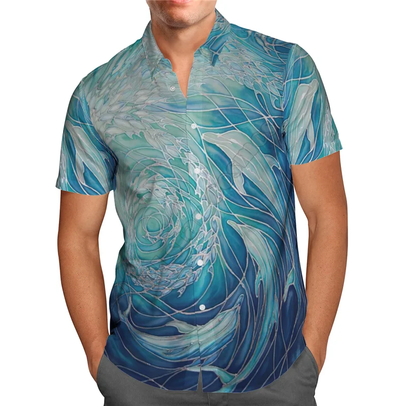 Hawaii Shirt Hawaiian beach Summer Flowers Rooster 3D Printed Men's Shirt Harajuku Tee hip hop Casual shirts 24