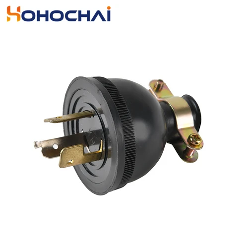 Imagen 2 del producto Conector de línea de alimentación de generador de gasolina de 2 piezas, piezas Genset de enchufe de bloqueo americano de 3 pines