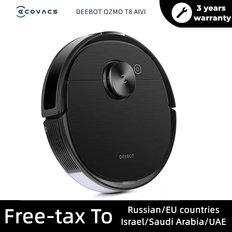 ECOVACS-DEEBOT OZMO T8AIVI Robot Vacuum Cleaner with Spring, Scrub and Sweep, for Household Application, English Speaking Remote