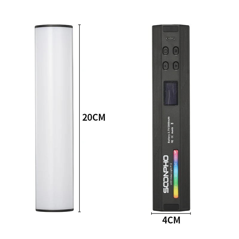 جديد وصول SOONPHO P12 LED RGB التصوير الإضاءة عصا يده لينة أنبوب ضوء مصباح الفيديو عصا ل youtobe أو Tiktok vlog