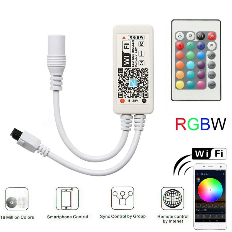 DC5V 12V 24V RGB Led Wifi Controller RGBW RGBWW Bluetooth WiFi LED Controller For 5050 2835 WS2811 WS2812B Led Strip Magic Home