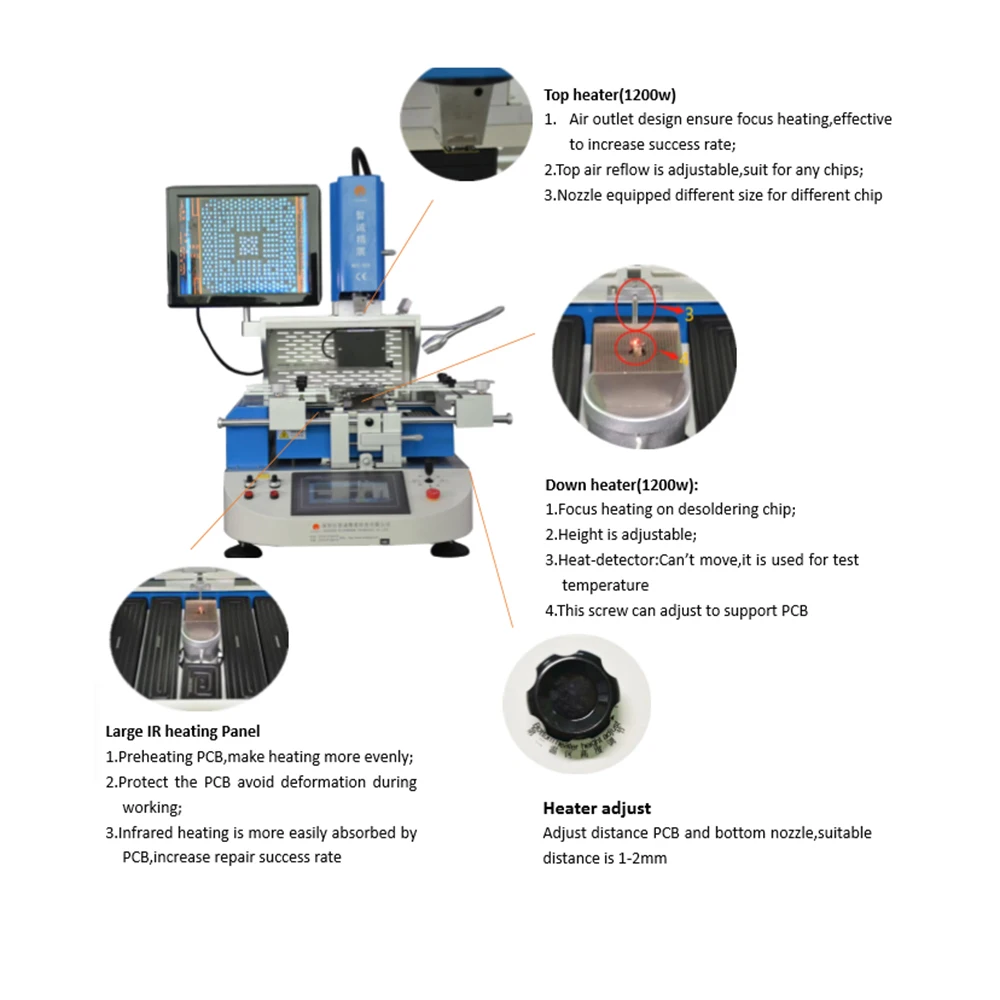 Quality assurance Automatic Bga Reballing WDS-620 for Laptop for Macbook Logic Board Repairing Machine