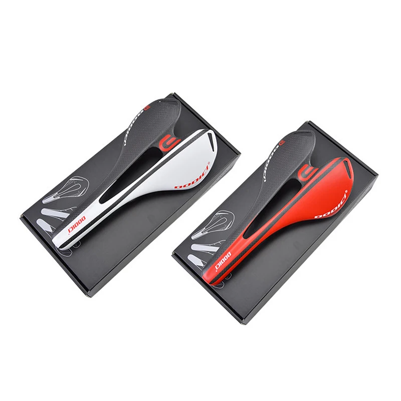 DODICI-Full Carbon Saddle, Ultralight, Road Bike, MTB, Matte, Smooth, Cycling, Bicycle Seat, Red, White, 110g