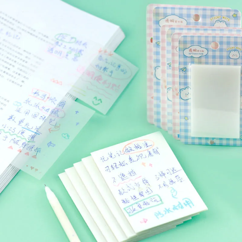 New Transparent Sticky Notes With Scratches Stickers Sticky Simple And High Value Note Paper For Student Office Supplies