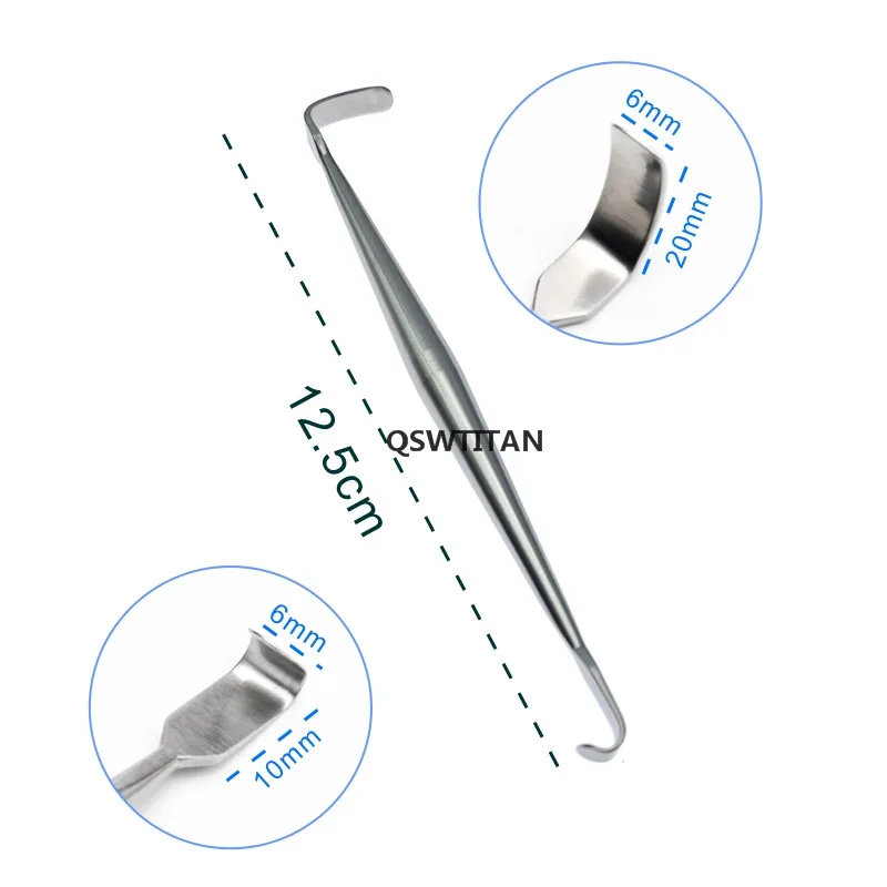 Nose Deep Hook Nose Plastic Surgery Equipment Stainless Steel German Standard L-shaped Nasal Double Hook Nose Tool