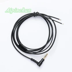 Aipinchun 3.5mm 3-Pole Bending Jack DIY Earphone TPE Audio Cable Headphone Repair Replacement Cord LC-OFC Wire Core Black