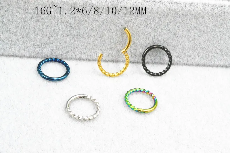 

20pcs/lot Free Shipping Stainless Steel Seamless Hinged Segment Ring Clicker Cartilage Nose/Lip Hoop Helix Tragus Cartilage