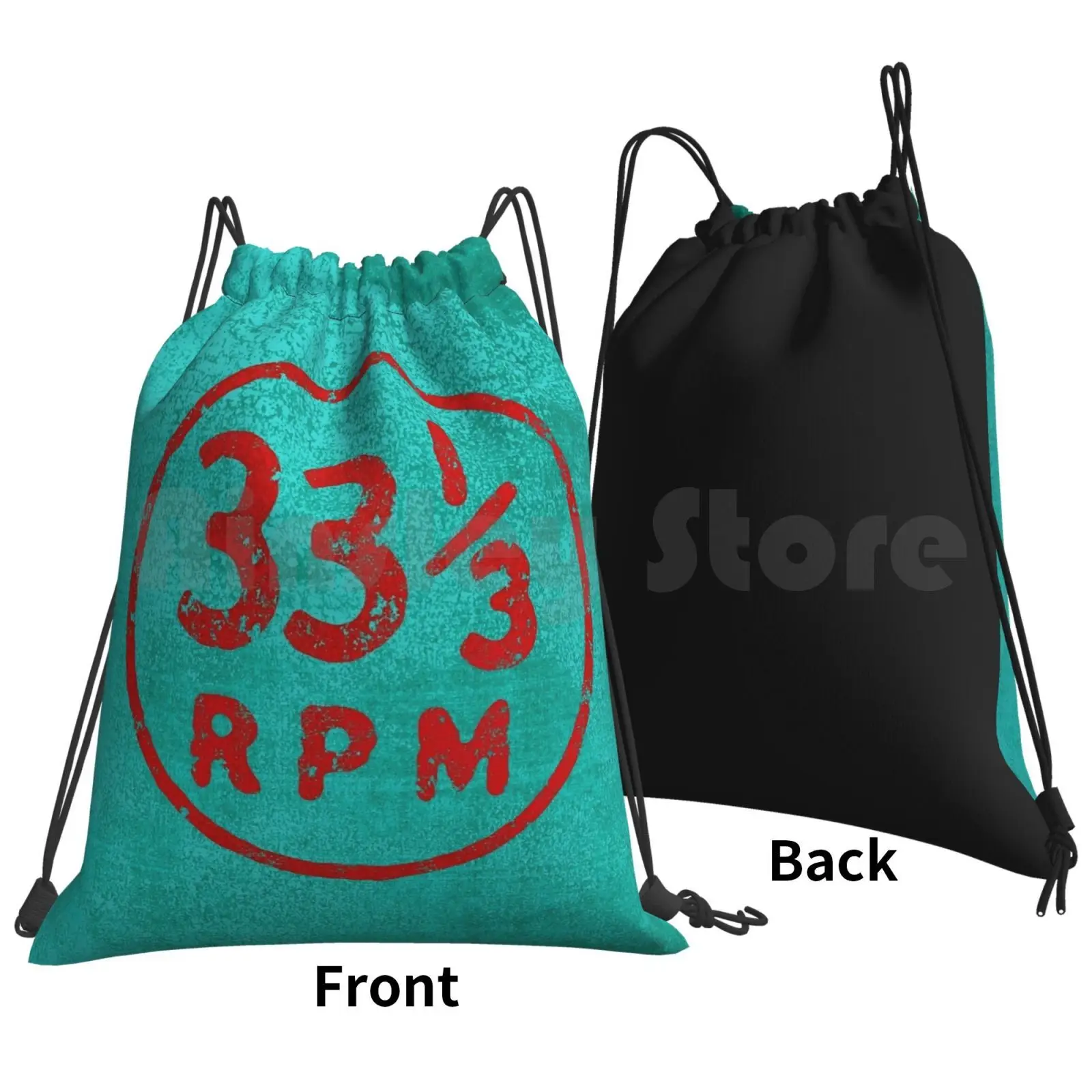 33 1 / 3 Rpm Vinyl Record Icon Backpack Drawstring Bag Riding Climbing Gym Bag 33rpm Third Thirtythree Rpm Music Records