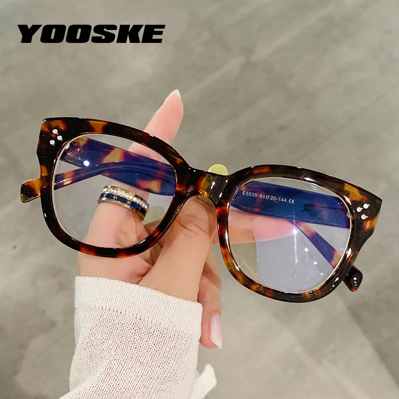 YOOSKE Anti Blue Light Glasses Frames Women Men Luxury Brand Computer Square Optical Eyeglasses Fake Eyewear