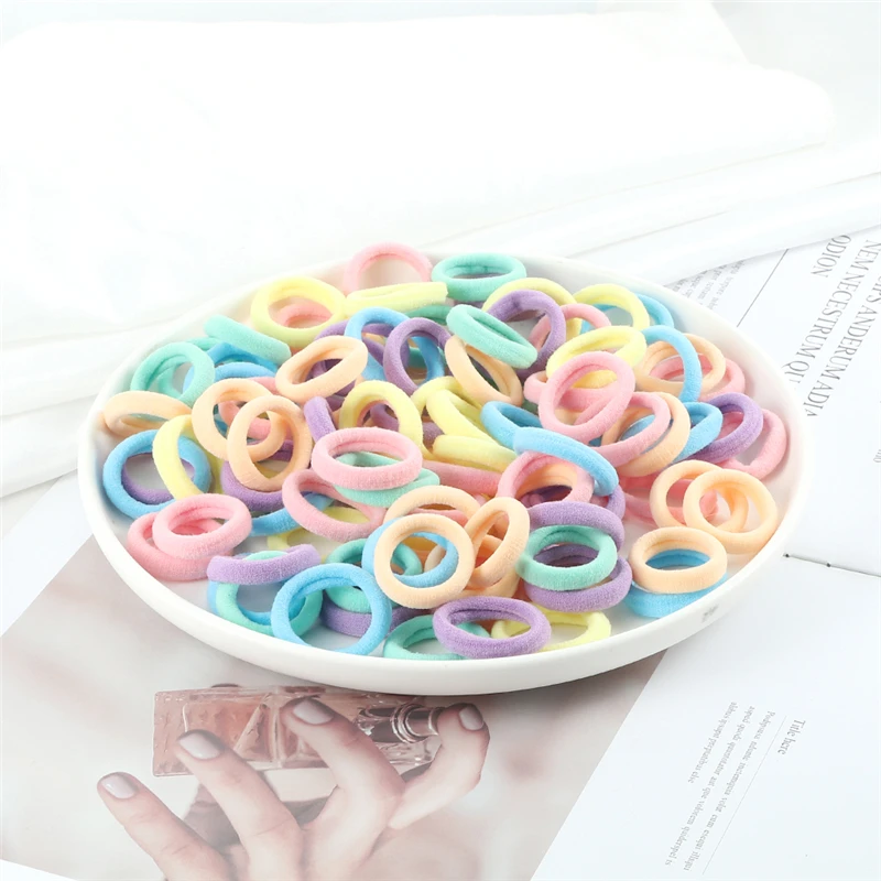 7 Styles 50/100Pcs/Set Girls Baby Hair Bands Colorful Small Headband For Kids Children Hair Accessories High Elastic Scrunchies