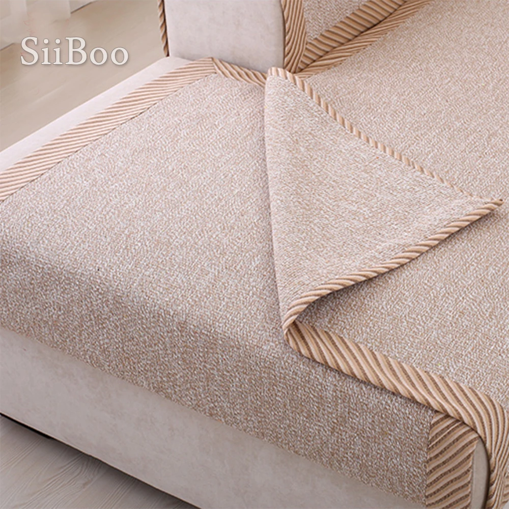 American style beige coffee cotton blended sofa cover slipcovers canape furniture couch covers sectional fundas de sofa  SP3751