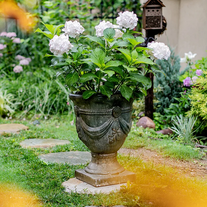 

large Mgo retro vintage pedestal planters and urns