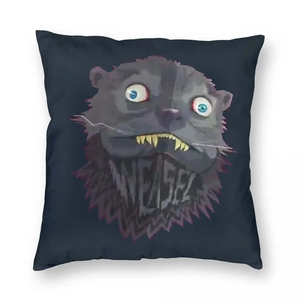 Weasel Logo Square Pillowcase Polyester Linen Velvet Printed Zip Decor Sofa Seater Cushion Case Wholesale