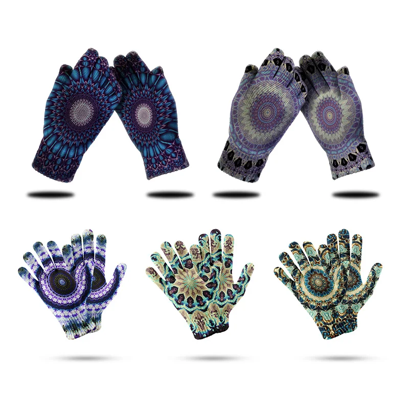 

Colored Mandala 3D Printed Pattern Gloves For Women Unisex Touch Screen Sports Play Ball Riding Man Women Gloves Outdoor Mittens