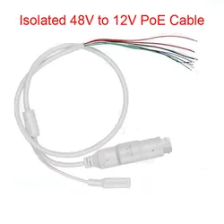 Novo 48v a 12v isolado cabo poe com dc áudio ip câmera rj45 cabo embutido módulo poe para cctv ip câmera placa módulo
