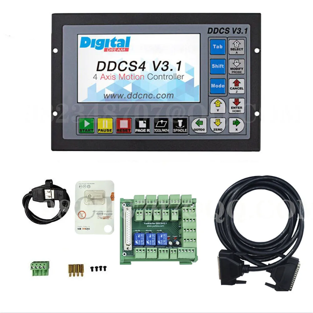 3 /4 axis offline CNC motion controller DDCSV3.1 new upgrade with enlarged wiring board and emergency stop electronic handwheel