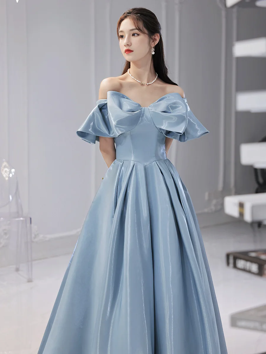 korean-style-birthday-party-gowns-off-shoulder-strapless-graceful-evening-dress-floor-length-sleeveless-bow-formal-prom-dresses