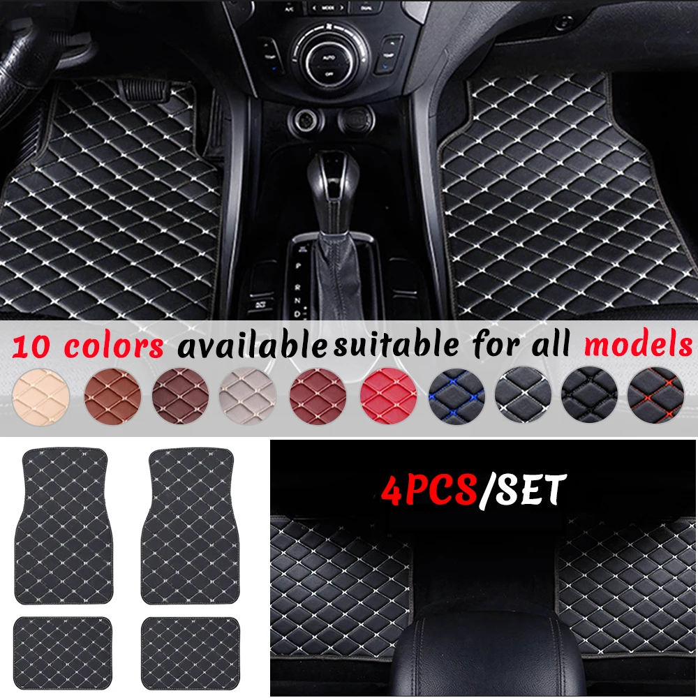 

4pcs Car Floor Mats For AUDI A4L A6L A5 A3 A2 A1 A7 A8 Q2 Q3 Q5 Q7 R8 Auto Foot Pads Floor Liners Car Styling Accessories Covers