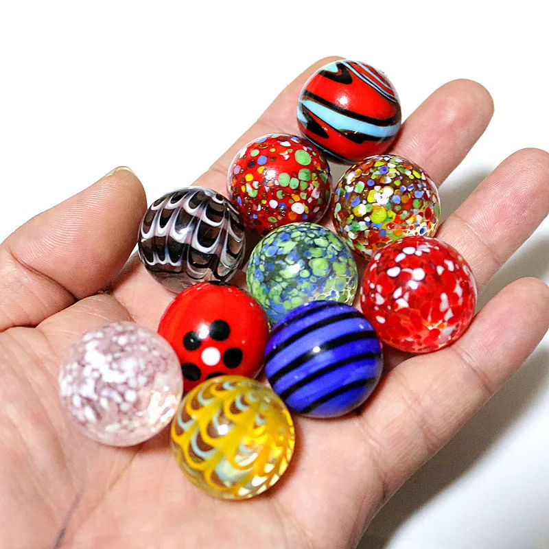 25mm Handmade Murano Glass Balls 10Pcs Colorful Creative Art Collection Marbles Puzzle Nuggets Game Toys For Children Kids Boy