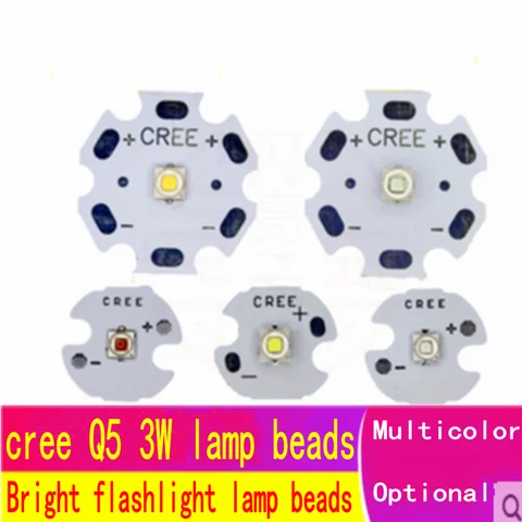CREE XPE Q5 Glare Flashlight 3W LED Lamp Beads Warm White Light Red, Green and Blue 3535 3W High-Brightness High-Power LED Lamp