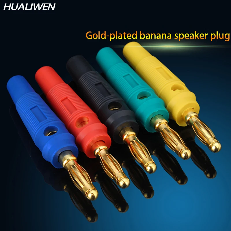 

4Pcs 4mm Plugs Gold Plated Musical Speaker Cable Wire Pin Banana Plug Connectors