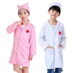 Kids Doctor Nurse Uniforms Fancy Role Play Costume for Girl Boys Nurse Doctor Cross Coat Children Cosplay Party Toys Set Outfits