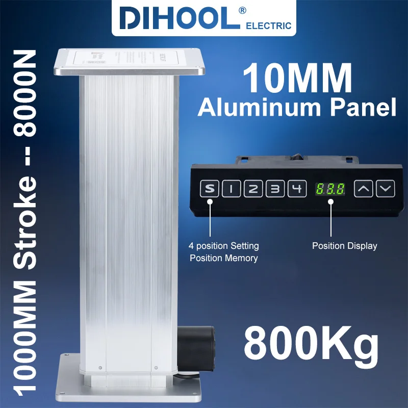 

DHLC7180 AL Aluminum Panel 1000MM Stroke Electric Lifting Column 800kg Load Lift Table Desk DC Motor Linear Actuator