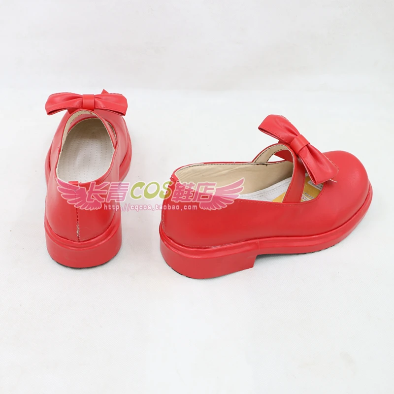 Cardcaptor sakura kinomoto-botas para cosplay, sapatos vermelhos com laço para meninas, sapatos de anime para festa de halloween