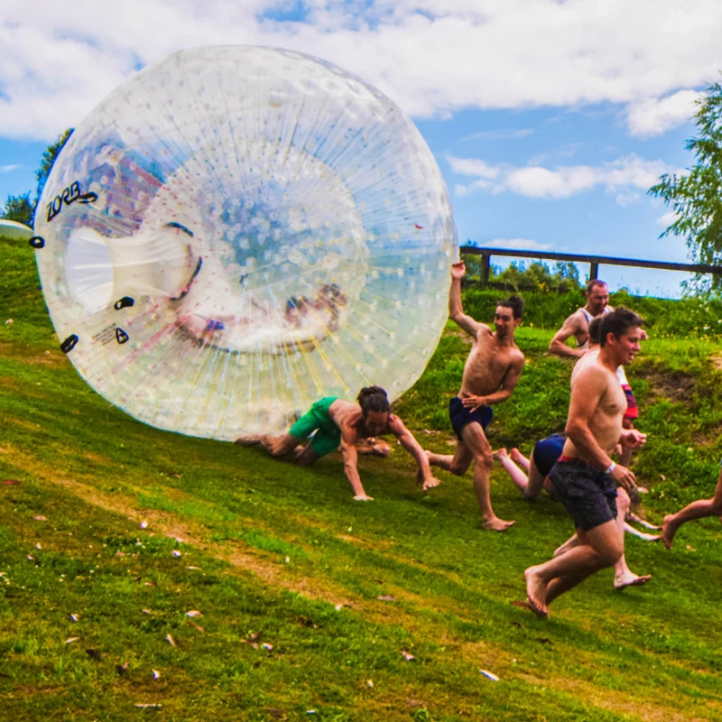 Rolling Ball 2.5M 0.8mm Inflatable Grass Ball Human Hamster Ball Inflatable Body Zorb Ball for outdoor exercise