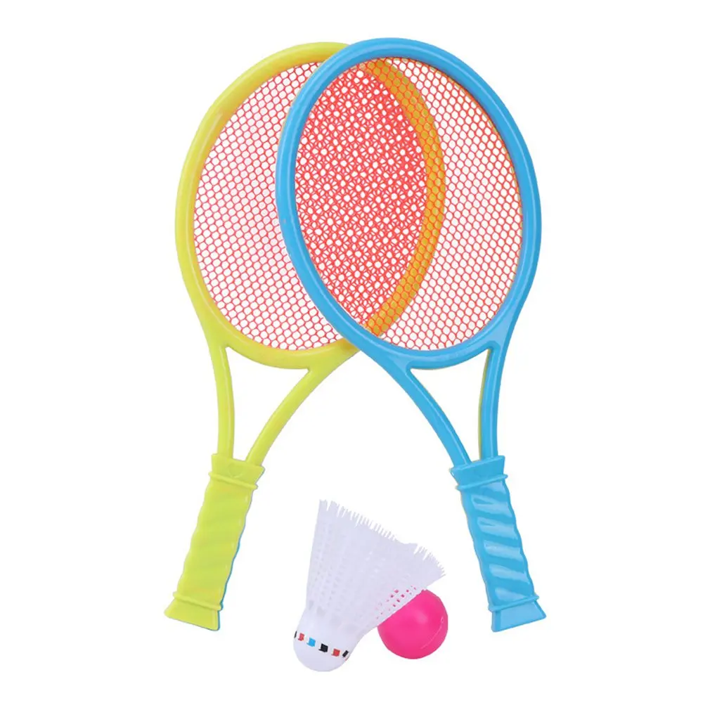 Beach Tennis Kids Dual Shuttlecock BadmintonTennis Racket Ball Set Outdoor Sports Mini Badminton Racket For Children Beach Rack