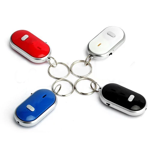 Anti-Verloren LED Key Finder Finden Locator Keychain Whistle Sound Control Taschenlampe