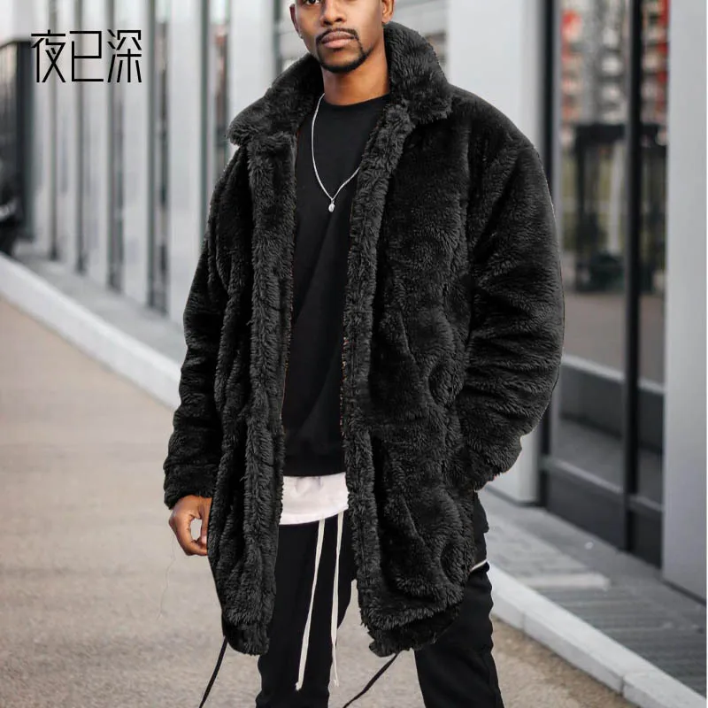 Nice European and American foreign trade autumn and winter loose Plush fashion casual warm men's coat