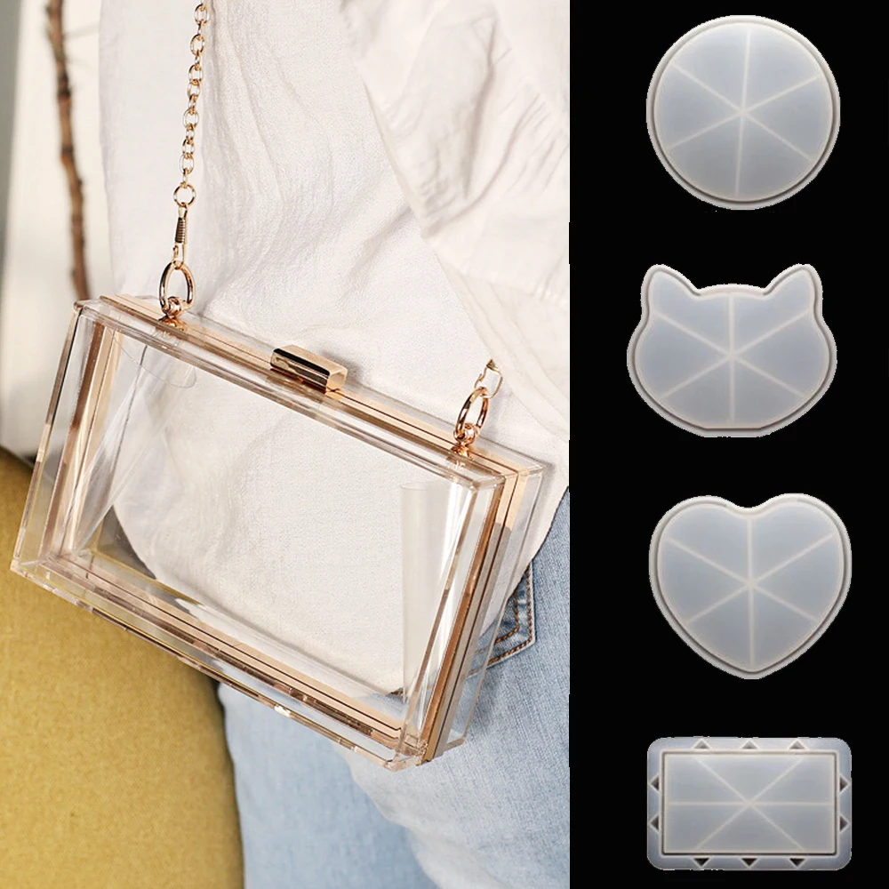 Resin Women Bag Silicone Mold Creative Handmade Chain Bag Making Crystal Epoxy Resin Mould DIY Shoulder Bags Craft Mold Supplies