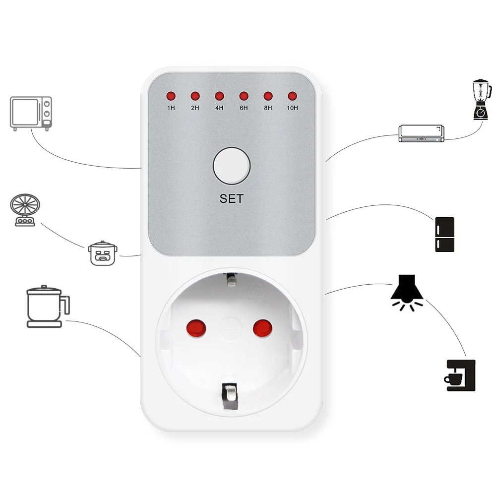 Presa Timer AC 230V 16A conto alla rovescia impostazione intelligente del tempo presa di controllo presa di misurazione dell\'alimentazione elettrica