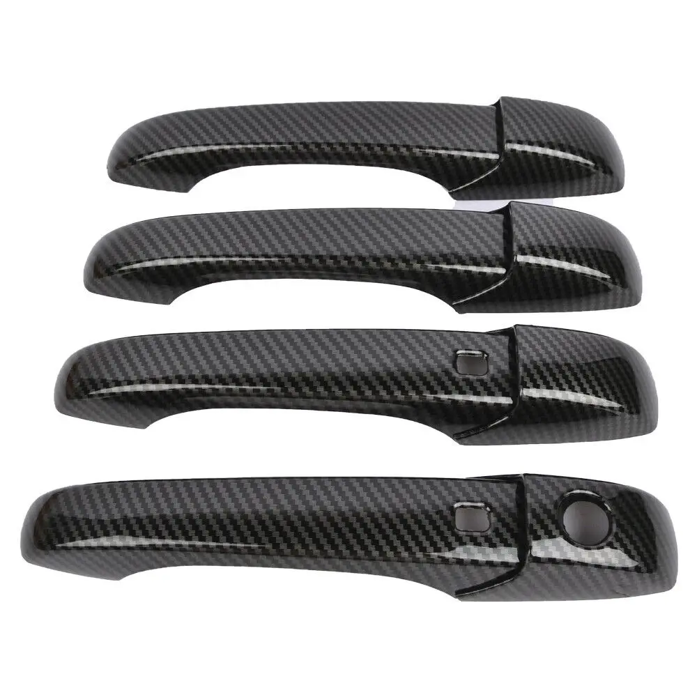 

4Pcs Brand New Side Door Handles Cover Trim Carbon Fiber Grain ABS Plastic Made Fit For Jeep Grand Cherokee 2011-2019