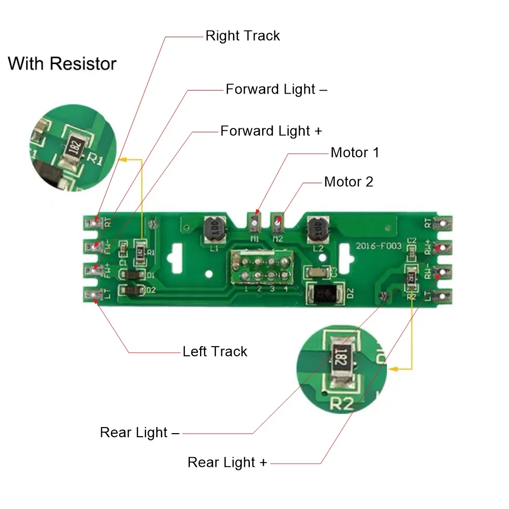 HO 1:87 Scale Train Model PCB Circuit Board With Resistance for Bachmann Train Model - Upgrade Version