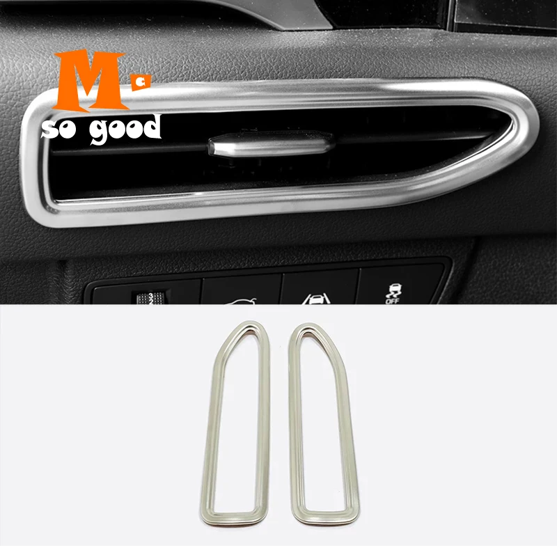 

For Hyundai Sonata 2020 2021 Stainless steel Car Left Right Dashboard Condition Air Outlet AC Vent Cover Trim Accessories 2pcs