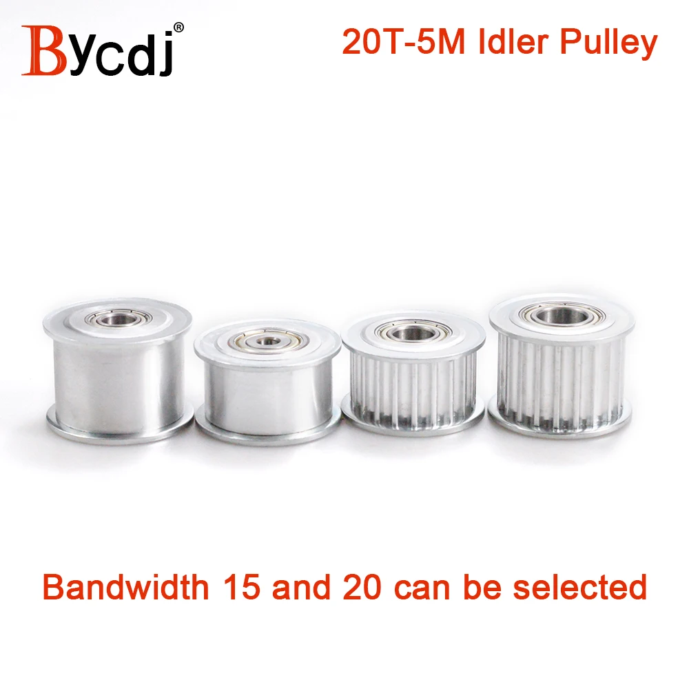 10pcs 20 Teeth 5M Idler Pulley Tensioner Wheel Bore 5/6/8/10/12/15mm with Bearing Guide synchronous pulley HTD5M 20T 20teeth