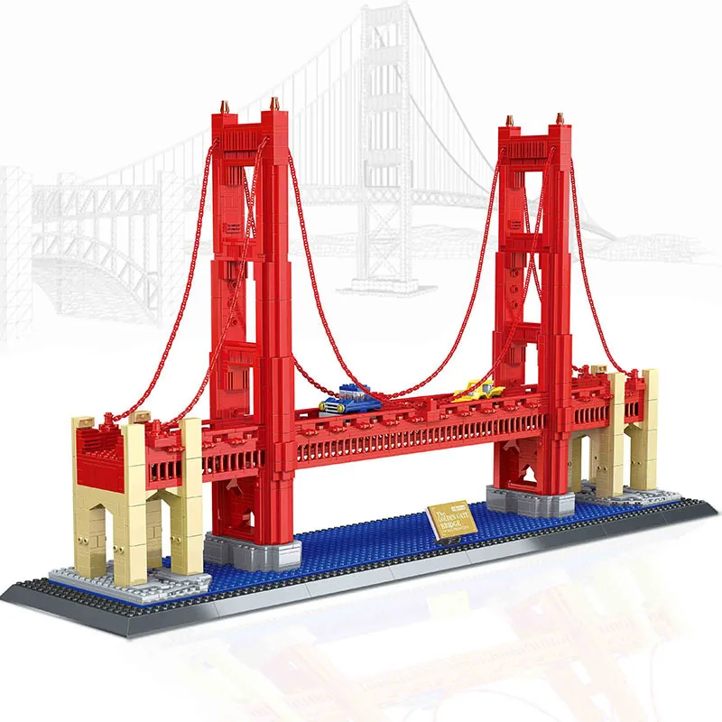 8023 6210 Famosa serie di edifici Golden Gate Bridge 1977 pezzi Building Blocks Mattoni Set di modelli Architettura compatibile