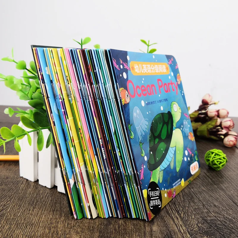35 pcs/set 0-2-3-4-5 Years Old Children Zero Basic Foreign Language Introduction Fairy Tale Book English Enlightenment Read Book