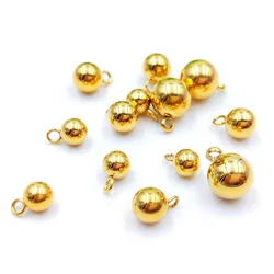20PCS/Lot Stainless Steel Round Ball Charms Pendant For Jewelry DIY Making Simple Ball End Pendant Handmade Accessories