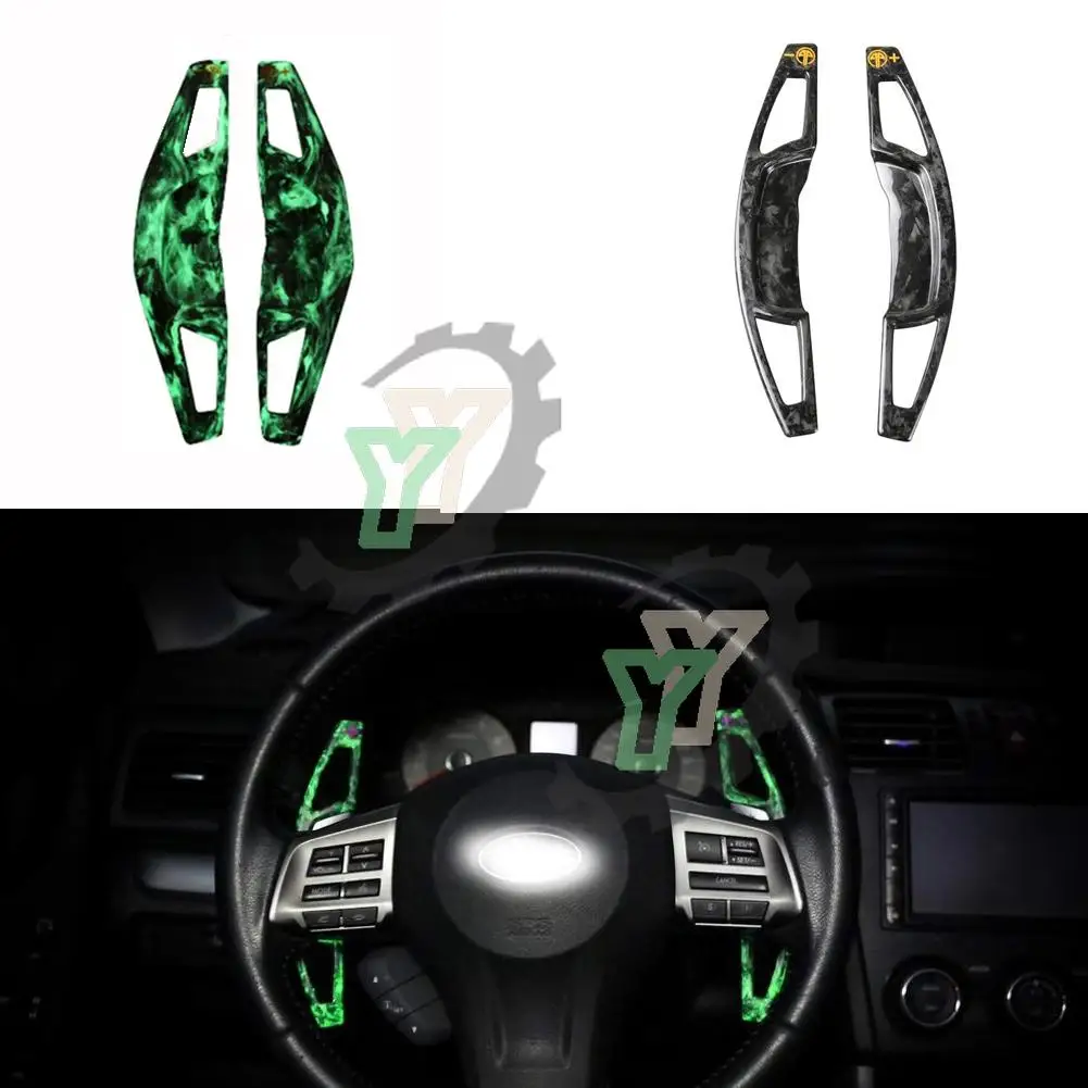 

Car Luminous carbon Steering Wheel Gear Shift Paddle Shifters Lever Knob for Subaru Legacy WRX STI Forester impreza XV Outback