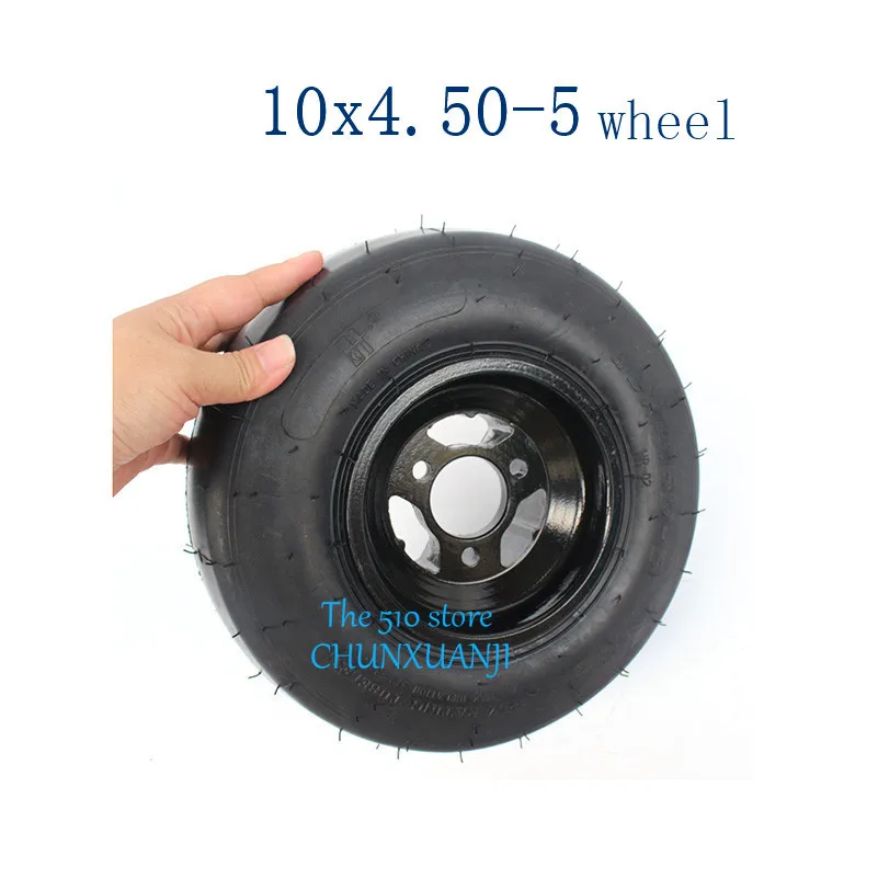 

5 Inch Trike Drift Bikes Go Kart ATV UTV Buggy front wheel 10x4.50-5 vacuum tyre tubeless tire aluminum wheel hub rim kits