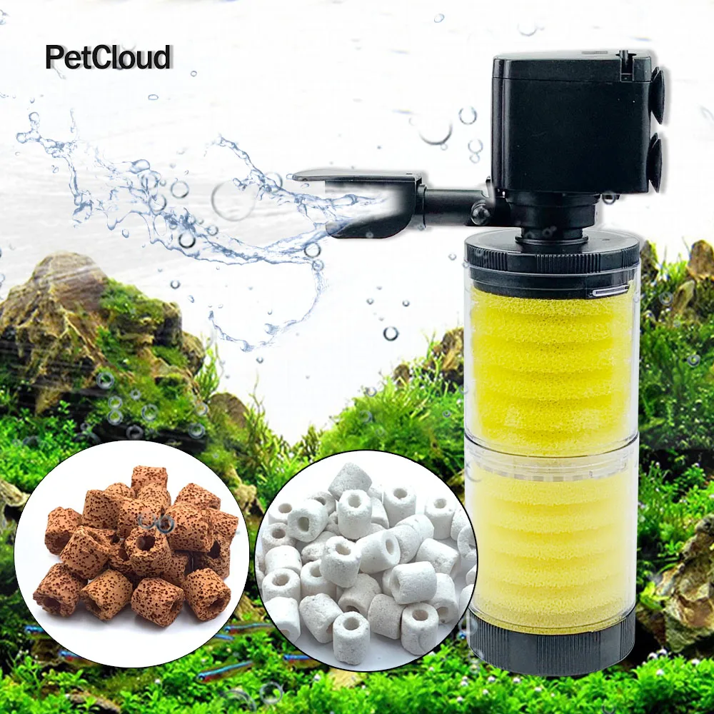 Silent Aquarium Filter Air Pump Air Oxygen Submersible Water Pump For Aquarium Internal Filter Fish Tank Accessories PetCloud