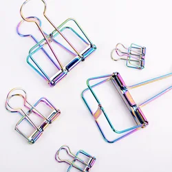 2020 Nieuwe Kleurrijke Hollow Lange Staart Clip Grensoverschrijdende Hot 19Mm/32Mm/51Mm Metalen Plating regenboog Paperclip Zwaluwstaart Clip