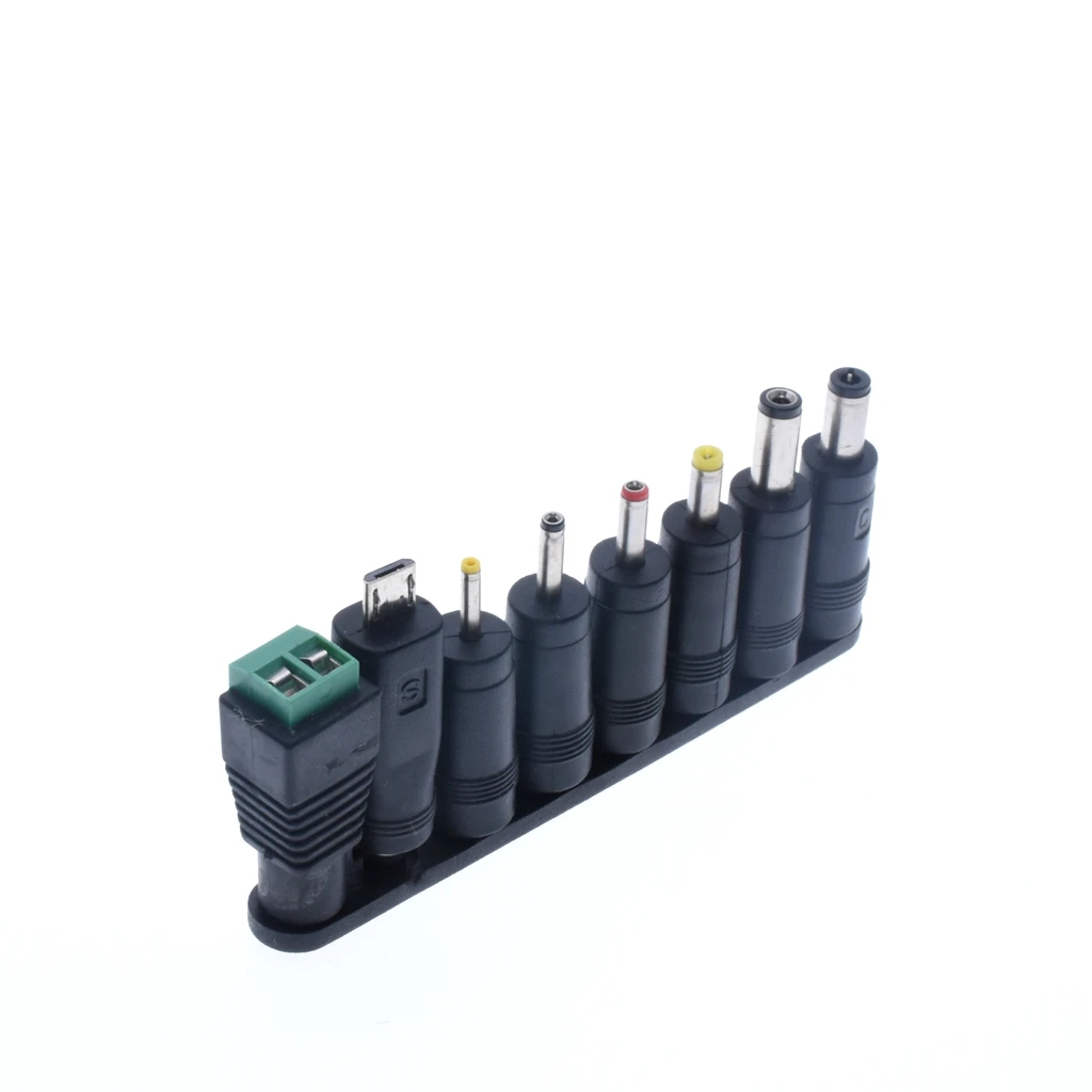 1 lot 8pcs DC Power Jack 5.5 x 2.1mm Female To 5.5*1.7mm 4.8 2.5 2.1 0.7 3.5 4.0*1.35mm micro usb termimal Male Plug *