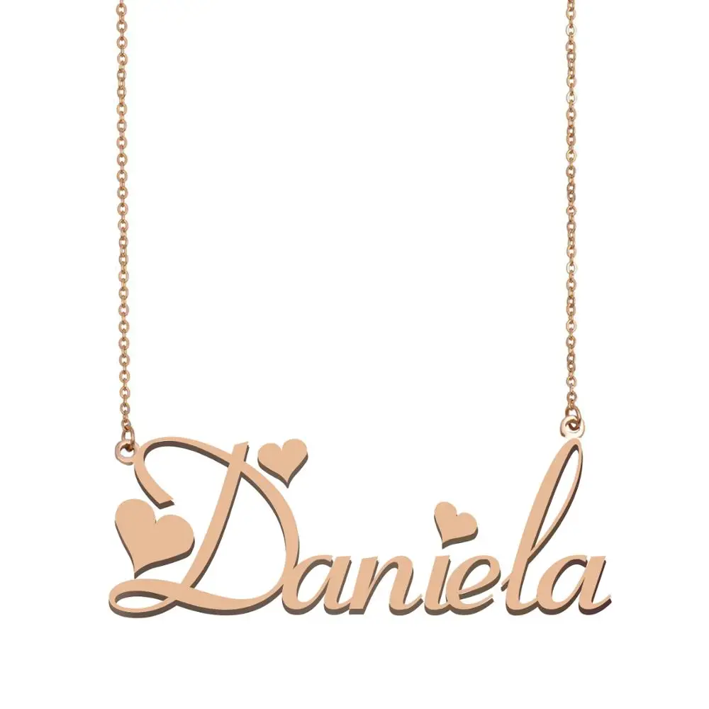 

Daniela Name Necklace for Women Girls Custom Nameplate Pendant Jewelry Best Friends Birthday Wedding Christmas Mother Days Gift