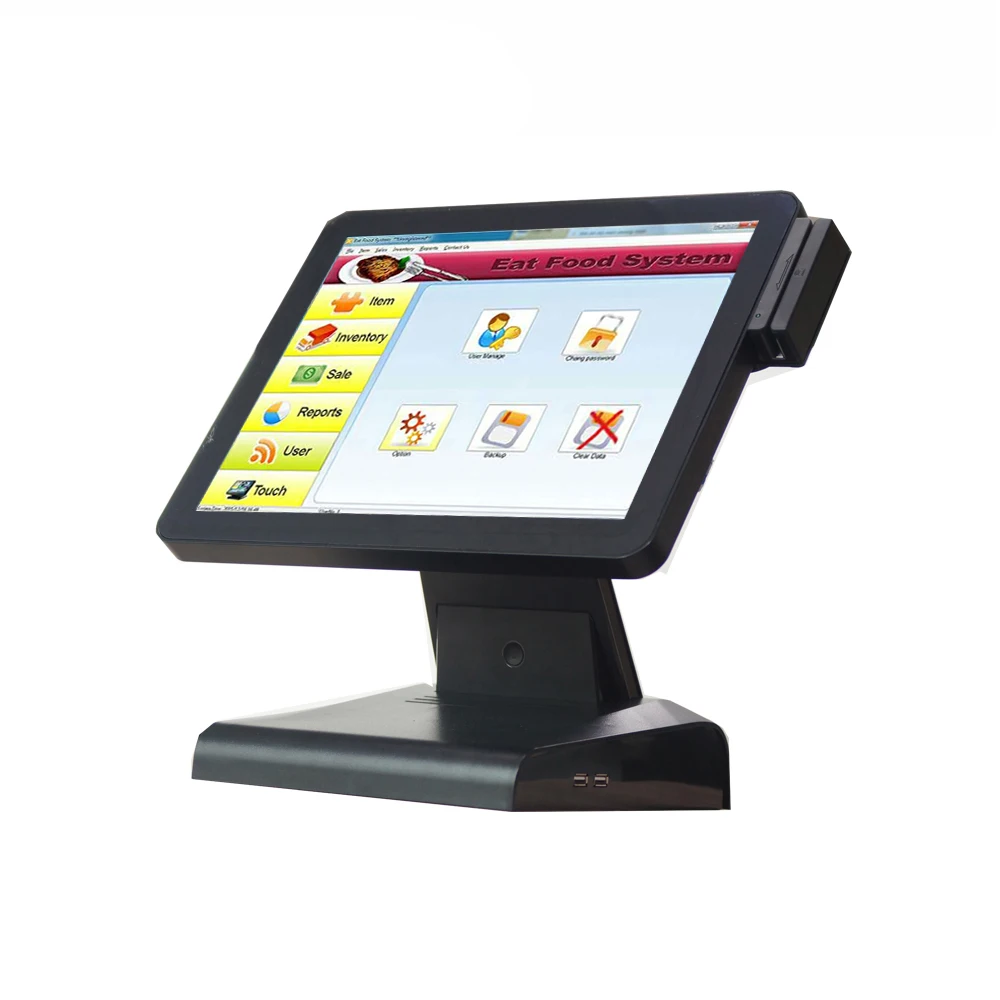 15 inch TFT LCD Point Of Sale Cash Registers With MSR / Pos Computer Systems POS1619