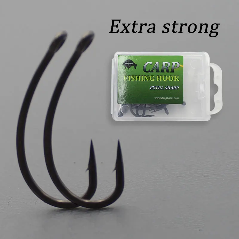 20PCS Top Class Carp Hook Kurv Shank PTFE Coating Carp Fishing Hook Barbed Carp Coarse Fishing Tackle Size 2 4 6 8